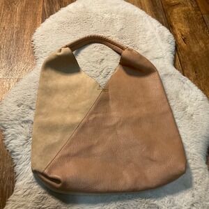 Shiraleah Arden Tote Shoulder Bag Vegan Leather Suede Tan Purse‎ Camel